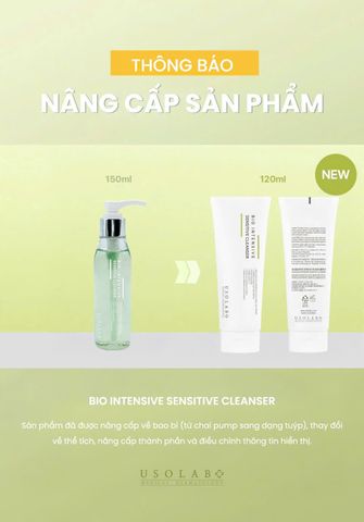 Sữa Rửa Mặt ngăn ngừa mụn Usolab Bio Intensive Cleanser 120ml - Dành Cho Mọi Loại Da, Giúp Làm Sạch Sâu, Cấp Ẩm và Ngừa Mụn