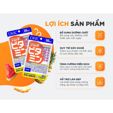 Viên Vitamin Tổng Hợp DHC Multivitamin Nhật Bản - Bổ Sung 12 Vitamin Thiết Yếu Cho Sức Khỏe, Duy Trì Dinh Dưỡng Hàng Ngày