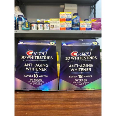 SET DÁN RĂNG CREST ANTI-AGING WHITENER LEVELS 18 ( 14 gói])