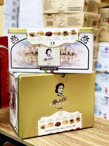 Bánh Hộp Thiếc Matilde Vicenzi 690g - Bánh Ngọt Ý Hảo Hạng, Quà Tặng Hoàn Hảo Cho Dịp Lễ và Tiệc Tùng