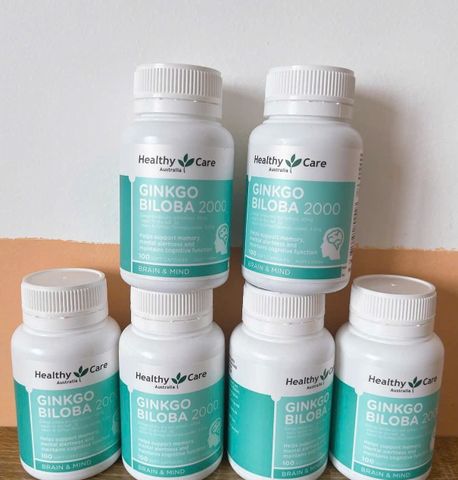 Viên Uống Ginkgo Biloba Healthy Care 2000mg 100 Viên - Tăng Cường Tuần Hoàn Não, Hỗ Trợ Tinh Thần và Tình Trạng Tinh Tế