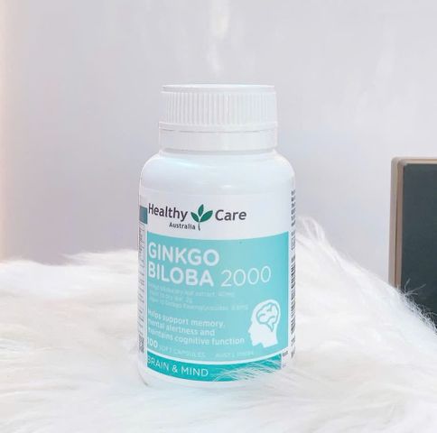 Viên Uống Ginkgo Biloba Healthy Care 2000mg 100 Viên - Tăng Cường Tuần Hoàn Não, Hỗ Trợ Tinh Thần và Tình Trạng Tinh Tế