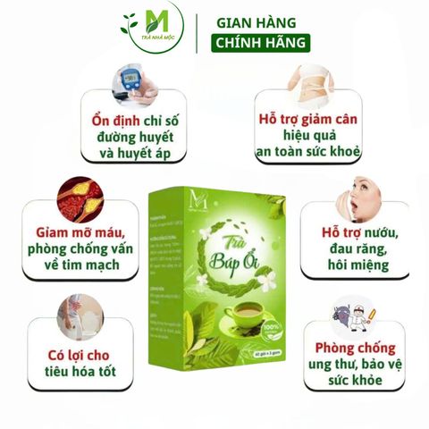Trà Búp Ổi Lá Ổi Hỗ Trợ Giảm Cân- Mỡ Máu, Ổn Định Đường Huyết, Mát Gan, Tốt Cho Tim Mạch- Hệ Tiêu Hóa (Hộp 60 túi lọc)