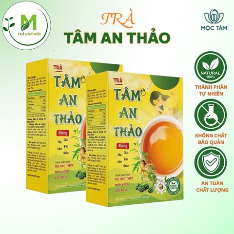 Trà Tâm An Thảo- Lá Sen- Nụ Hoa Tam Thất- Đinh Lăng- Lạc Tiên Hỗ Trợ An Thần- Ngủ Ngon- Giảm cân, Giảm Stress, Ổn Định Huyết Áp Tốt Cho Tim Mạch ( Hộp 30 x 3g)