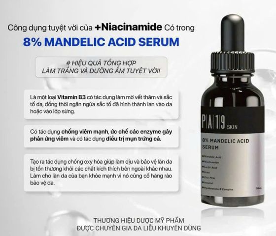 Serum loại bỏ da cũ, , lão hóa,giảm mụn, sắc tố không đều PA19 Skin 8% Mandelic Acid 30ml