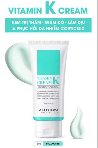 Kem Dưỡng ẩm Ahohwa Vitamin K Cream 50g - Phục Hồi Da Mỏng Đỏ, Giảm Kích Ứng, Cải Thiện Độ Săn Chắc Da