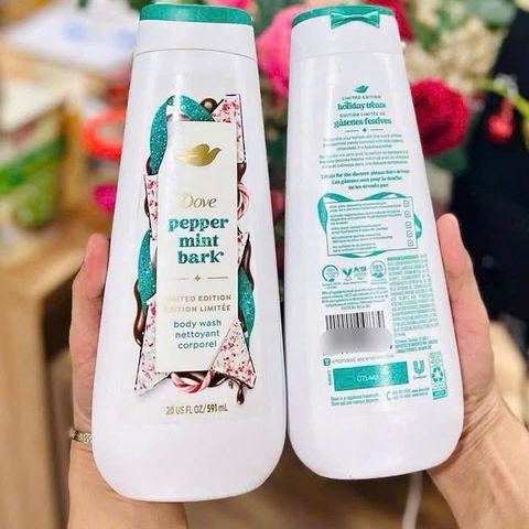 Sữa Tắm Dove Peppermint Bark 591ml - Hàng Nhập Khẩu, Mẫu Mới, Dưỡng Ẩm, Thơm Mát, Mỹ Phẩm Chất Lượng