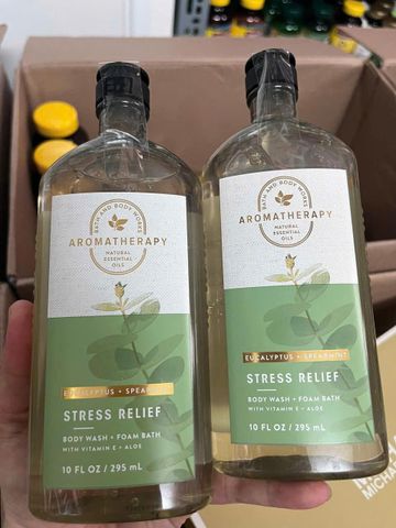 Gel tắm Bath & Body Works Aromatherapy Eucalyptus & Spearmint 295ml - Sảng khoái, Thư giãn, Sữa tắm Hương liệu tự nhiên