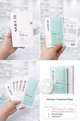 Mặt Nạ Rejuran Moisture Treatment Mask hộp 5 miếng- dưỡng ẩm phục hồi cho làn da săn chắc đàn hồi da nhập khẩu chính hãng