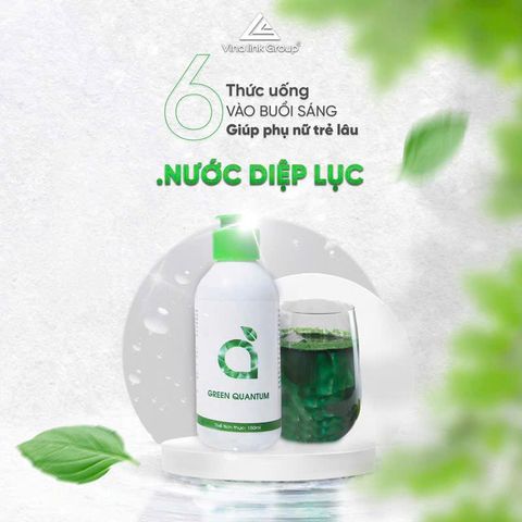 Green Quantum Nước uống cô đặc, nước diệp lục hỗ trợ đào thải độc tố, rượu bia, tăng cường hồng cầu 150ml
