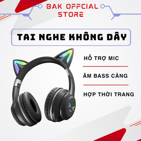 Tai nghe bluetooth Không Dây  Chống Ôn Tích Hợp Mic Đèn LED RGB Âm Bass Mạnh 