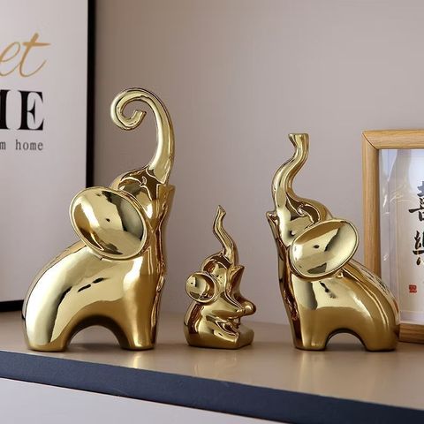Tượng gia đình nhà voi trang trí nhà cửa, decor tủ kệ, quà tặng tân gia 633031