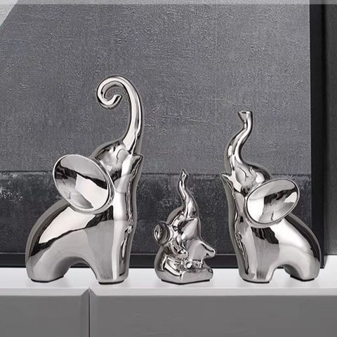 Tượng gia đình nhà voi trang trí nhà cửa, decor tủ kệ, quà tặng tân gia 633031
