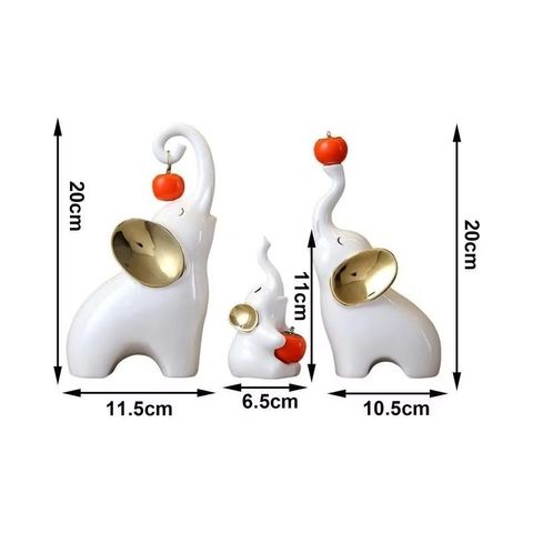Tượng gia đình nhà voi trang trí nhà cửa, decor tủ kệ, quà tặng tân gia 633031