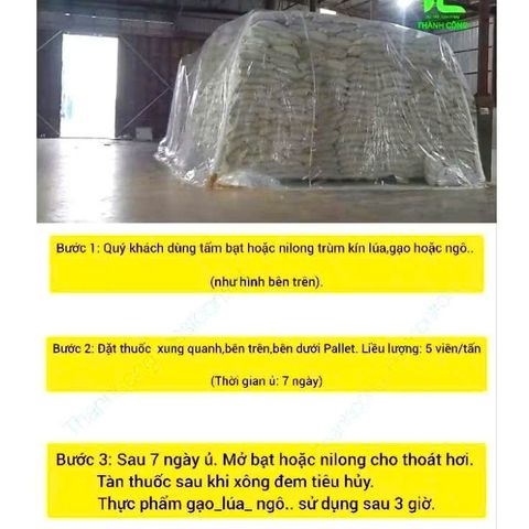 1 TUÝT (20 VIÊN) Thuốc xông mọt nông sản QUICKPHOS 56% diệt mọt gạo, lúa, thóc NHẬP Ấn Độ