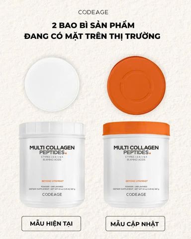 Bột Uống Hydrolyzed Multi Collagen Peptides CodeAge - Hỗ Trợ Da Căng Mịn, Tăng Độ Đàn Hồi, Chống Nếp Nhăn, Hỗ Trợ Sụn Khớp