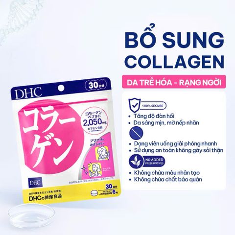 (Nhật) Viên Uống Bổ Sung Collagen DHC Hỗ Trợ Da Săn Chắc Đàn Hồi Căng Mịn