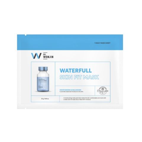 [B E B U] Hộp 5 Miếng Mặt Nạ Giảm Sưng Viêm Mụn DR Wonjin Waterfull Skin Fit Mask Hộp 5 Miếng x 30g
