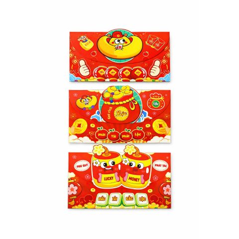 [QUÀ TẶNG TẾT BÍNH NGỌ] Set 3 Bao Lì Xì Tết NGẪU NHIÊN - Phát Tài Phát Lộc May Mắn Cả Năm