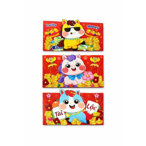 [QUÀ TẶNG TẾT BÍNH NGỌ] Set 3 Bao Lì Xì Tết NGẪU NHIÊN - Phát Tài Phát Lộc May Mắn Cả Năm