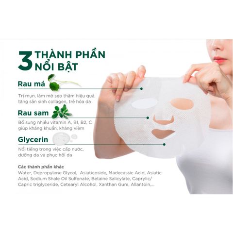 [B E B U]  Hộp 10 Miếng Mặt Nạ Caryophy Giảm Mụn, Thâm & Dưỡng Ẩm Da Portulaca Mask Sheet 10x22g