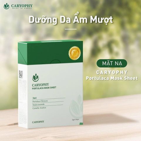 [B E B U]  Hộp 10 Miếng Mặt Nạ Caryophy Giảm Mụn, Thâm & Dưỡng Ẩm Da Portulaca Mask Sheet 10x22g