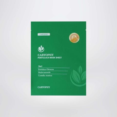 [B E B U]  Hộp 10 Miếng Mặt Nạ Caryophy Giảm Mụn, Thâm & Dưỡng Ẩm Da Portulaca Mask Sheet 10x22g