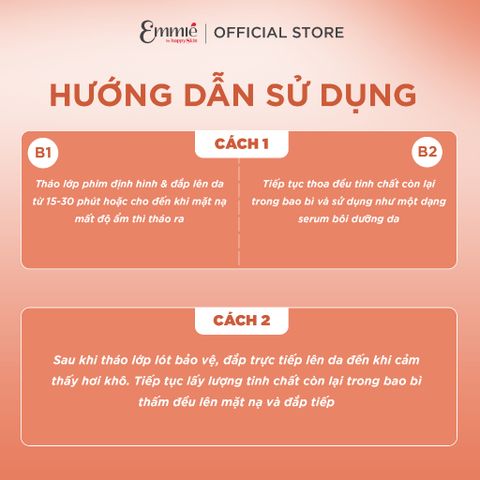 [B E B U] Hộp 10 Miếng Mặt Nạ Emmié Microfiber Cầu Sung Dừa Đủ Xoài Microfiber Mask 280g