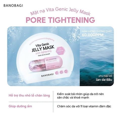 [B E B U]  Hộp 10 Miếng Mặt Nạ Banobagi Dưỡng Da Chuyên Sâu Vita Genic Jelly Mask 10x30g