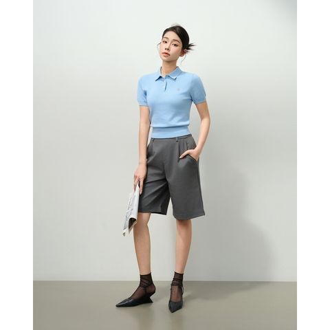 [LOHNT]Áo Polo nữ cao cấp tay ngắn phong cách Hàn Quốc/ Polo shirt Short sleeve - LT001