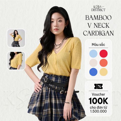 [LOHNT] Áo Cardigan nữ Hàn Quốc cổ V/ Bamboo V-neck cardigan  - LT015