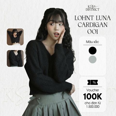[ LOHNT] Áo khoác nữ Luna Cardigan có khóa kéo Hàn Quốc cao cấp