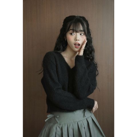 [ LOHNT] Áo khoác nữ Luna Cardigan có khóa kéo Hàn Quốc cao cấp