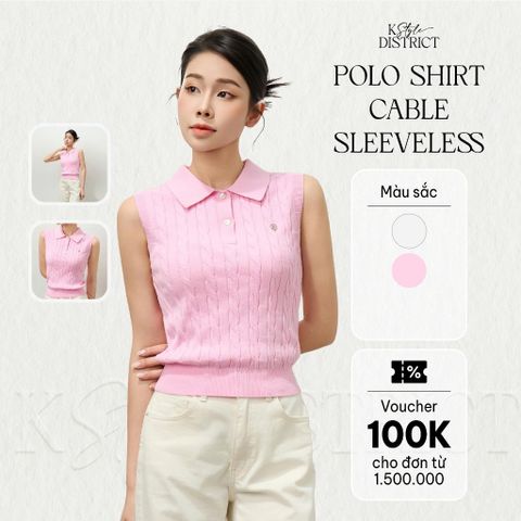 [LOHNT] Áo Polo không tay nữ, thiết kế vặn thừng cao cấp Hàn Quốc/ Polo shirt - Cable - sleeveless - LT004