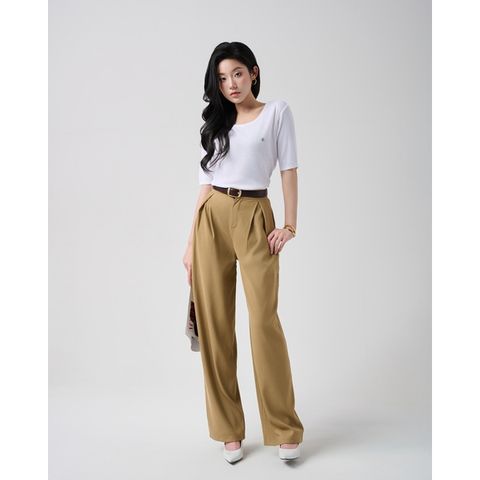[LOHNT] Áo thun nữ Hàn Quốc cao cấp basic cổ vuông tay ngắn/ Basic square neck - Short sleeve  - LT017