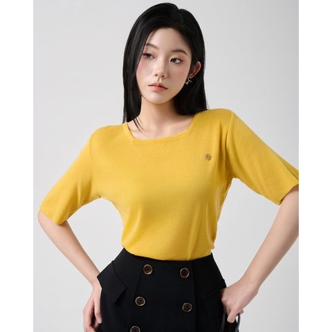 [LOHNT] Áo thun nữ Hàn Quốc cao cấp basic cổ vuông tay ngắn/ Basic square neck - Short sleeve  - LT017