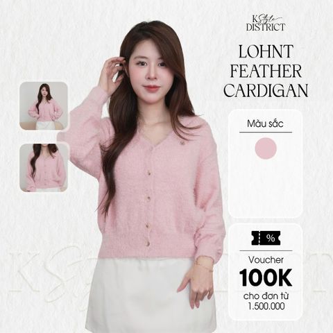 [LOHNT] Áo nữ Feather Cardigan dài tay form rộng Hàn Quốc cao cấp