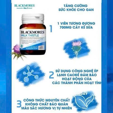(Úc) Viên Uống Hỗ Trợ Thải Độc Gan Bổ Gan Blackmores Milk Thistle Chiết Xuất Kế Sữa
