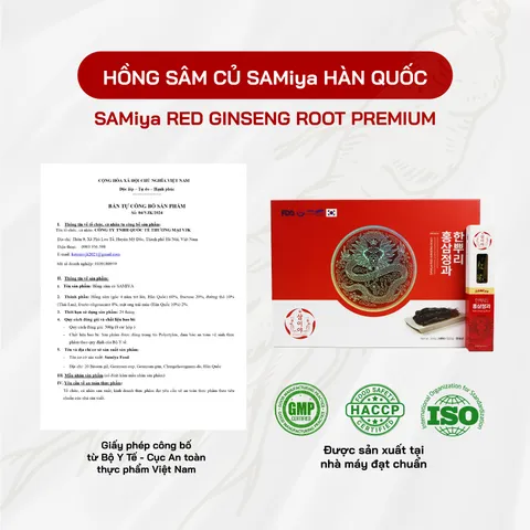 Hồng Sâm Củ Mật Ong SAMiya Hàn Quốc - hỗ trợ tăng cường sức khỏe, giảm mệt mỏi và nâng cao sức đề kháng