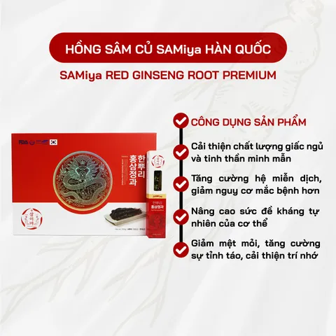 Hồng Sâm Củ Mật Ong SAMiya Hàn Quốc - hỗ trợ tăng cường sức khỏe, giảm mệt mỏi và nâng cao sức đề kháng