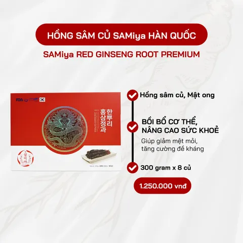 Hồng Sâm Củ Mật Ong SAMiya Hàn Quốc - hỗ trợ tăng cường sức khỏe, giảm mệt mỏi và nâng cao sức đề kháng
