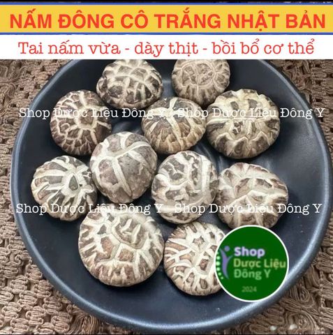 Nấm Đông Cô Trắng Nhật Bản 100g (Đã Sấy Khô, Hàng, Mới thơm ngon)