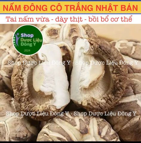 Nấm Đông Cô Trắng Nhật Bản 100g (Đã Sấy Khô, Hàng, Mới thơm ngon)