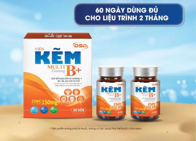 Combo 2 hộp kẽm DSD - DTA MULTIB GINGSENG tổng 60 viên dùng được 2 tháng