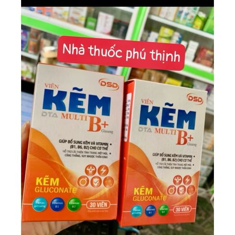 Combo 2 hộp kẽm DSD - DTA MULTIB GINGSENG tổng 60 viên dùng được 2 tháng