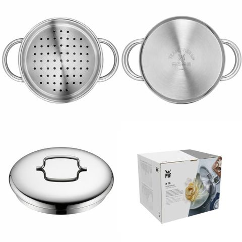 Nồi hấp inox WMF Mini 16cm kèm nắp, Cromargan 18/10, đáy TransTherm dùng mọi loại bếp, hấp rau củ