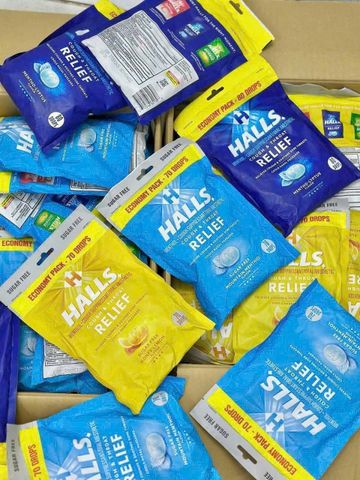 Kẹo Halls Honey Lemon 70 Viên – Giảm ho, Thơm mát