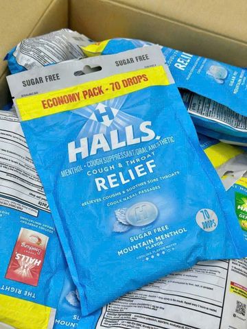 Kẹo Halls Honey Lemon 70 Viên – Giảm ho, Thơm mát