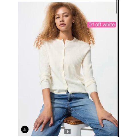 Áo len cardigan Merino cổ tròn Uni