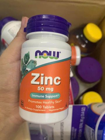 Viên Uống Kẽm NOW Zinc Gluconate 50mg - Tăng Đề Kháng, Hỗ Trợ Sức Khỏe, 100 Viên - Thực Phẩm Chức Năng Chất Lượng